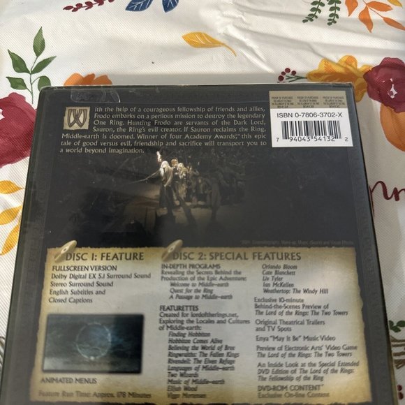 The Lord of the Rings: The Fellowship of the Ring (DVD, 2002, Full Screen) NEW - Picture 10 of 11